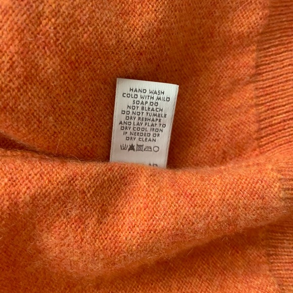 Neiman Marcus Men's Cashmere Sweater V-neck Heathered Orange Sz L - Picture 9 of 10